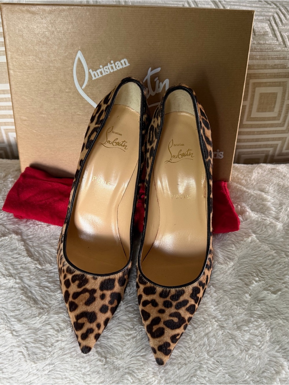 Christian Louboutin Leopard-Print Pointed-Toe Pumps - Black & Brown